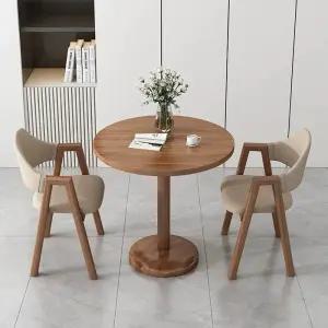 원형 티테이블 세트 베란다 거실 라이트그레이 가죽 의자 B