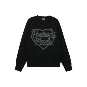 휴먼메이드 하트 니트 스웨터 블랙 HM30CS035-BK