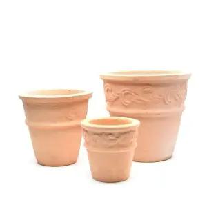 3개셋이태리풍 토분화분 NV15R 레드테라코타 11 14 19cm인테리어 분갈이 원예용품 홈가드닝 내추럴 흙화분