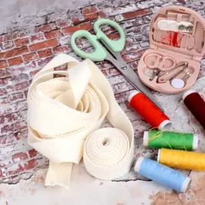 가방끈 부자재 웨이빙끈 아이보리 25mm x 5m