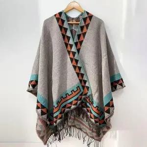 따뜻한 겨울 니트 숄 망토 가디건 케이프 캠핑 패션