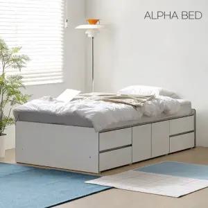 알파침대 프린 무헤드 2단 수납 침대프레임 S