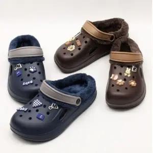 겨울 방한 털 샌들 주니어 실내화 털슬리퍼 슬리퍼 아동 샌들 털실내화 털 패딩실내화 학생실내화