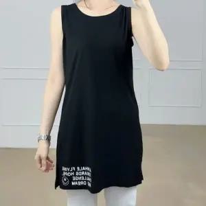 데일리 여성 민소매 롱 트임 나시 티셔츠 빅사이즈