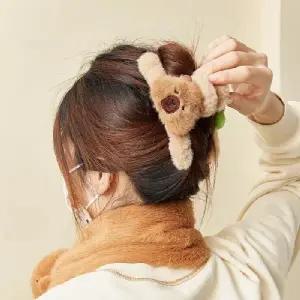 (선택 머리핀)카피바라 머리끈 머리 띠 끈 헤어 핀 털 밴드 집게 인형 쓸데 쓸모 없는 웃긴 선물 쓸없선 우