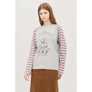 [베네통](강남점)강아지 프린팅 래글런 티셔츠BATS52561