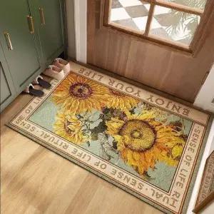 [무료배송] 행운을 불러들이는 해바라기 현관매트 pvc 80x120