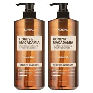 쿤달 허니 헤어 모발 베스트 앤 마카다미아 샴푸 네이처 체리블라썸 1.058L 2개