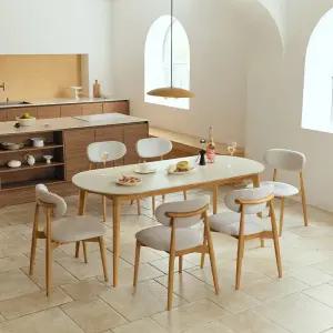 노에뜨 오벌 원목 포세린 세라믹 6인 1600 식탁세트