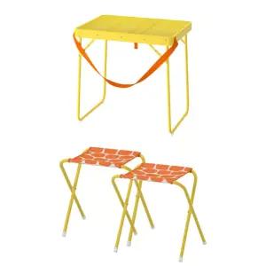 이케아 야외용 테이블 스툴 옐로 스트란된