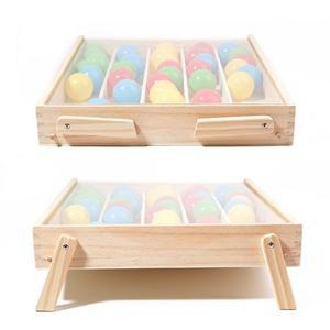 나무 무지개 공 정렬 보드 게임 몬테소리 교구 장난감 색상 인식 논리적 사고 도전 전략 사회