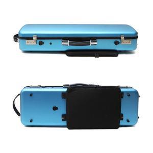 우키무스 바이올린 케이스 4/4 풀 사이즈 고강도 탄소 섬유 하드 쉘 내구성 핸들 백팩 스트랩이 있는 내부 수납 음악 시트 백(파란색, 조합 잠금 장치)