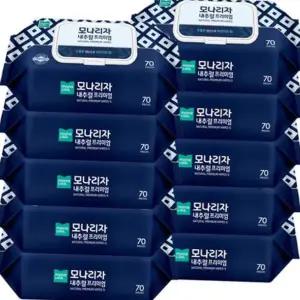 도톰한물티슈 모나리자 내추럴 물티슈 캡형 70매x10팩