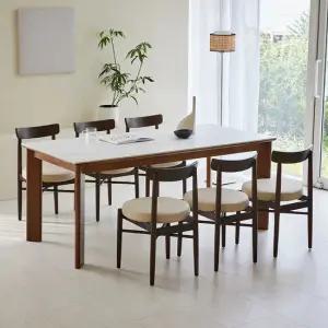 [베스트리빙] 데이지 로나 1800 6인 세라믹 식탁세트/의자6개