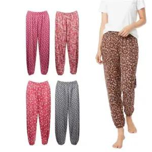 기모잠옷바지 겨울 여자 기모 잠옷 파자마 9부 긴바지 국산