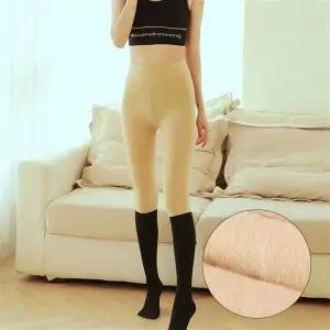 LND 겨울용 쫀쫀하고 따뜻한 투톤 스타킹 방한용 기모안감 골프스타킹 여성 레깅스