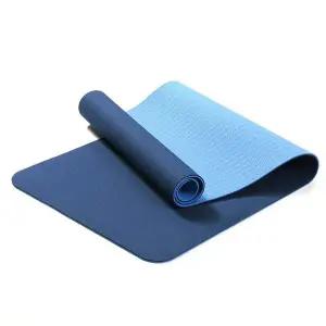 [콩심팥심]양면 TPE 요가매트 두께 실내운동매트 블루