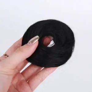 올림머리 똥머리 가발 머리끈 블랙