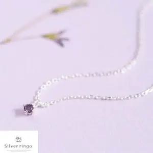 [실버링고]실버925 2월탄생석목걸이 타이니퍼플N