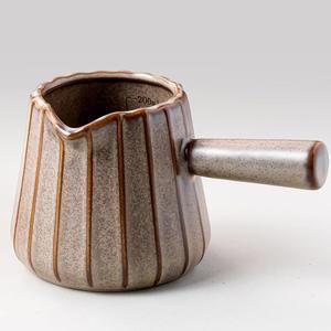 YHOJOY 에스프레소 컵 손잡이가 있는 세라믹 익스프레스 레드 다크 게이트 샷 계량컵 200ML 6 / 스파우트가 OZ 액세서리