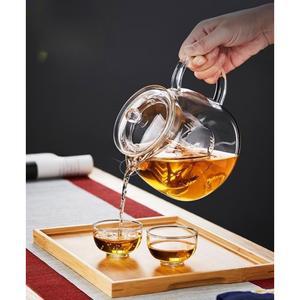 두꺼운 직화 내열 유리 차거름망 필터 메이커 우드손잡이 강화유리 티망 과일녹색 독일