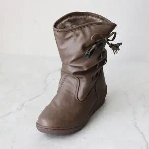 [롯데백화점]원더슈즈 엔트로틱 컴포트 쿠션 따뜻한 털안감 롱 부츠 3.5CM BD-CNK샤링