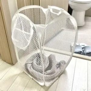 접이식 메쉬 세탁 바구니 원룸 필수품 자취생 빨래 정리함 (WFKFZ08)
