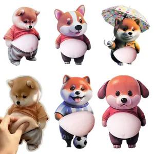 귀여운 캐릭터 강아지 뱃살 말랑이 자동차 문콕 방지 스티커 방문 도어 가드 범퍼 보호대 쿠션 손 장난감