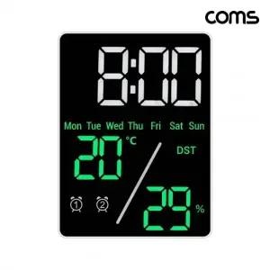 Coms LED 디지털 탁상시계 날짜 요일 온습도 듀얼알람 반복알람 BF560