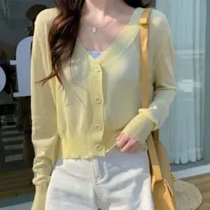 여성 구김적은 여름 시스루 가디건 1P 얇고 시원한 여름긴팔가디건