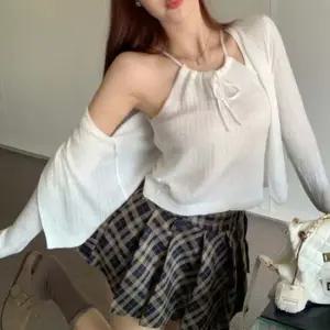 여성 홀터넥 나시 가디건 세트 1P 러블리 슬리브리스 여름가디건세트