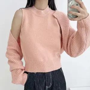 여성간절기볼레로 여자 긴팔 크롭 니트 나시 볼레로 세트 1P 여자 조끼