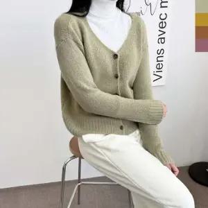 소프트 여성 부클니트 가디건 반팔가디건