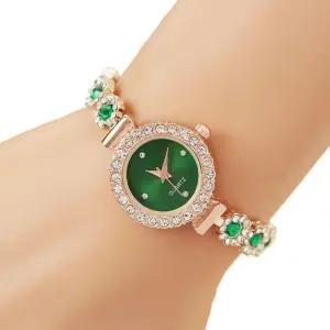 슬라이드 메탈 여성 시계 (그린) DK64용손목 여자손목 아날로그손목 손목 심플한손목 패션