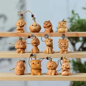 십이간지 동물 열쇠고리 복 키링 LM-0617 12간지키홀더