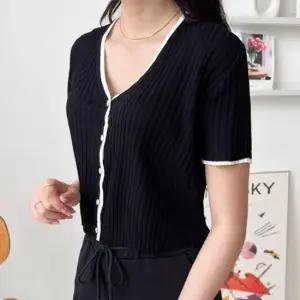 니트가디건 니트 가디건 골지 심플 여자 여성 반팔 여름