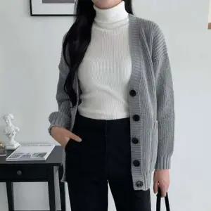 여성가을가디건 여성 루즈핏 왕단추 가디건