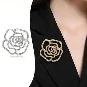 입체 레이어드 큐빅 로즈 장미 오버사이즈 옷핀 브로치 2종 (WFKIG7W)
