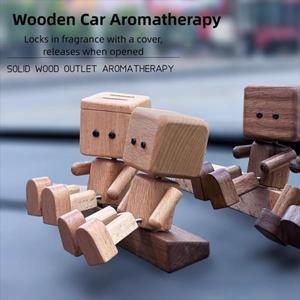차량 야광 뚜껑이 있는 미니 흔들 목공예 인형, 다리 흔드는 자동차 장식, 재미있고 귀여운 방향제 홀더,