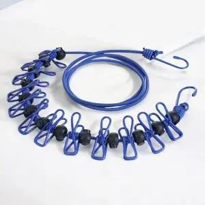 빨래집게 및 탄성 빨랫줄 간편 빨래용품 블루 (WFKI1CC)