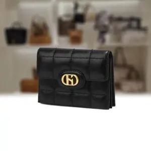 [헤지스](광주신세계)[H20크링클] 블랙 퀼팅 가죽 아코디언 카드지갑 HIHO6E762BK