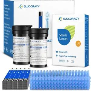 Glucoracy G-425-2/G-425 혈당 시험지 미터 키트에만 사용 용 100개 + 채혈침