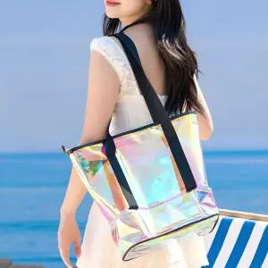 썸머 분리수납 pvc 비치백해변가방 수영가 캠핑가 2단가 쪼리 쪼리가 신발가 PVC가 PVC PVC투명 대형 2단