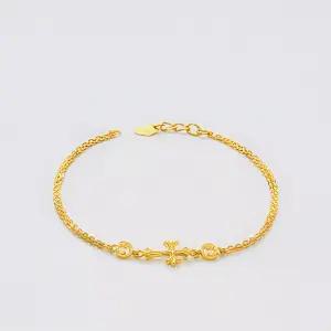 [베티블루] 995 999 24K 순금 더블 십자가 여성 여자 7.5g 금 팔찌