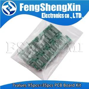 호환  7 값 X5pcs  35pcs PCB 보드 키트 pinboard SMD DIP SOP MSOP SSOP TSSOP SOT23 8 10 14 16 20 24 28