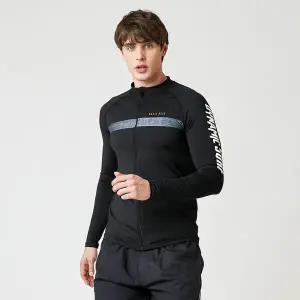 베이직엘르 남성인 레터링 집업 래쉬가드 상의 BEM-T901K