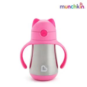 스엔코샵 아기 물컵 텀블러 빨대컵 보냉 먼치킨 핑크 BNS