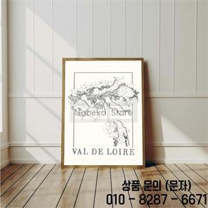 빈티지 프랑스 와인지도 포스터 양조 드로잉지도 캔버스 회화 벽 아트 그림 홈 룸 장식