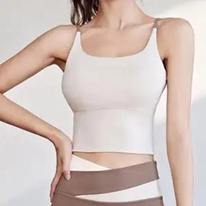여성 요가 헬스 투톤 크로스 크롭 튜브탑 나시 브라탑-WFI1A06