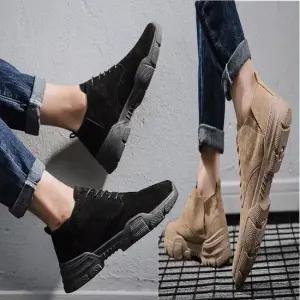 남성 스웨이드 키높이 워커 운동화 캐주얼 패션 단화 소가죽워커 남자털스니커즈